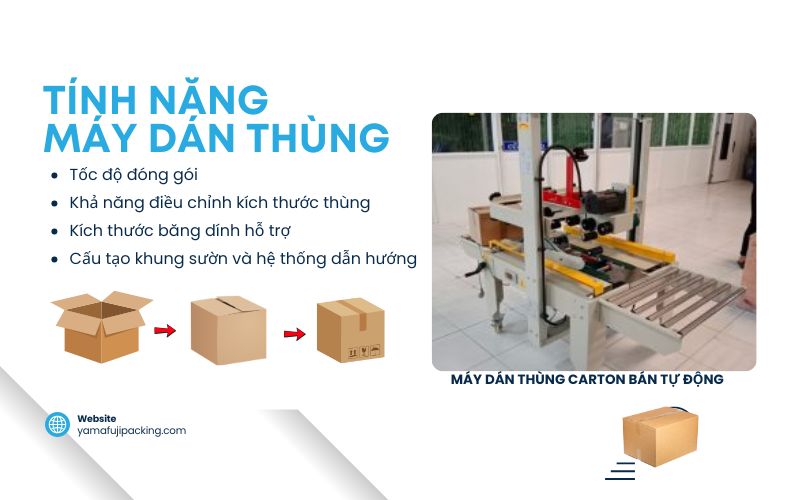 Tính năng của máy dán thùng