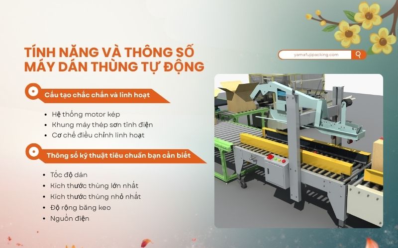 Tính năng và thông số máy dán thùng tự động