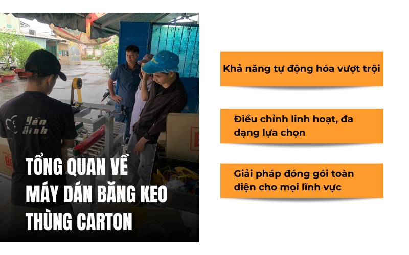 Tổng quan về máy dán băng keo thùng carton