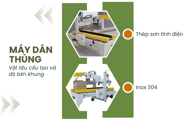 Vật liệu cấu tạo và độ bền khung máy dán thùng