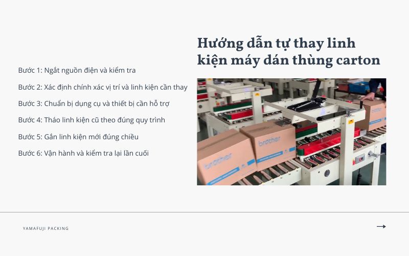  các bước tự thay linh kiện máy dán thùng carton 