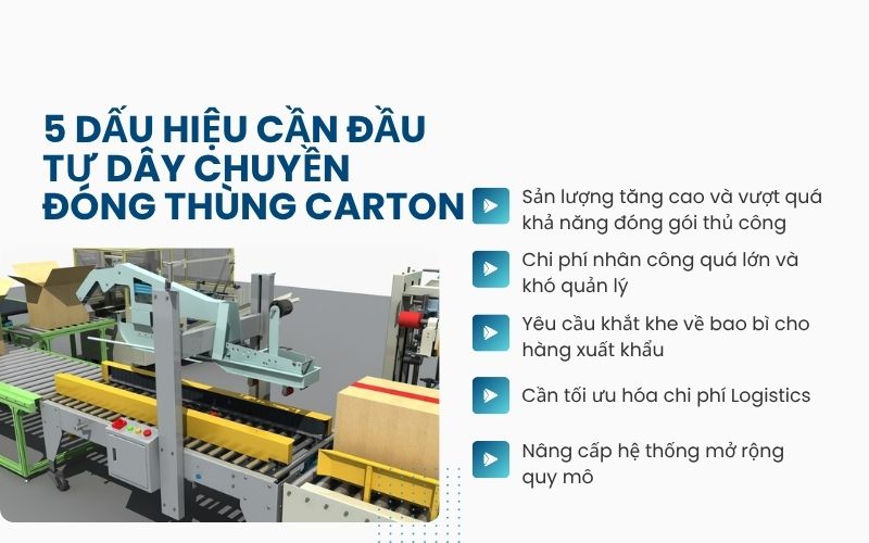 5 dấu hiệu cần đầu tư dây chuyền đóng thùng carton
