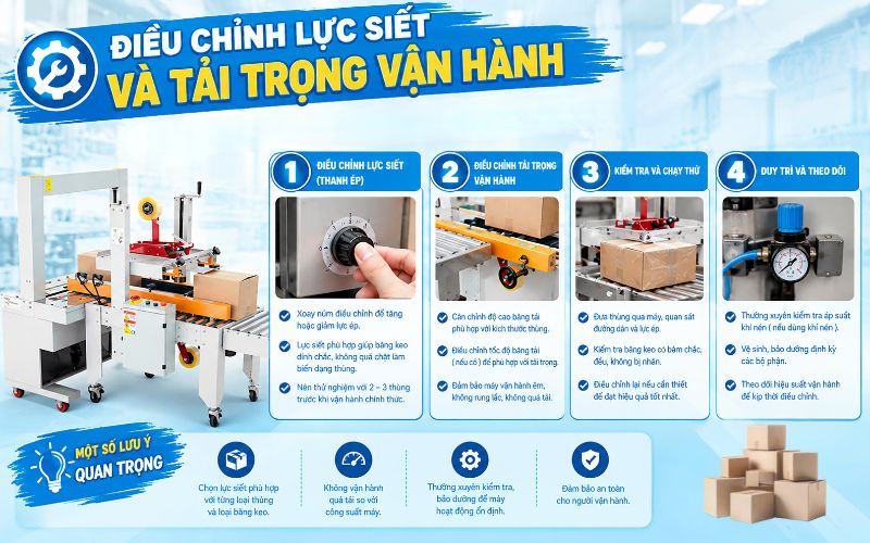 Điều chỉnh lực siết và tải trọng vận hành