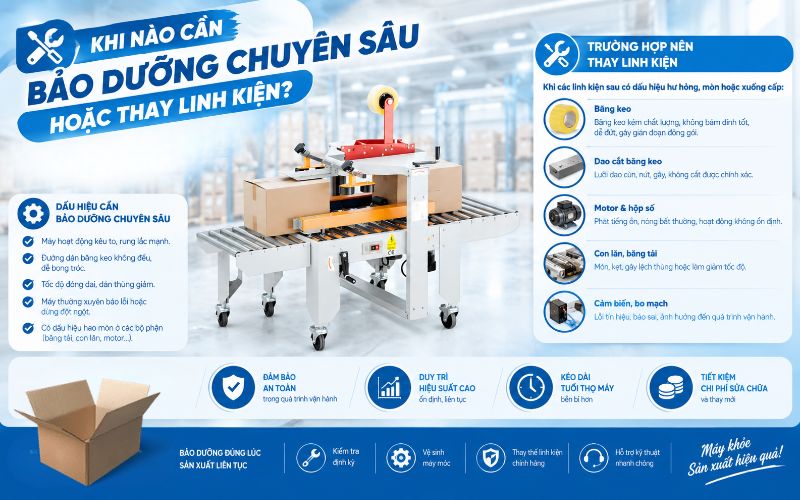 Khi nào cần bảo dưỡng chuyên sâu hoặc thay linh kiện?