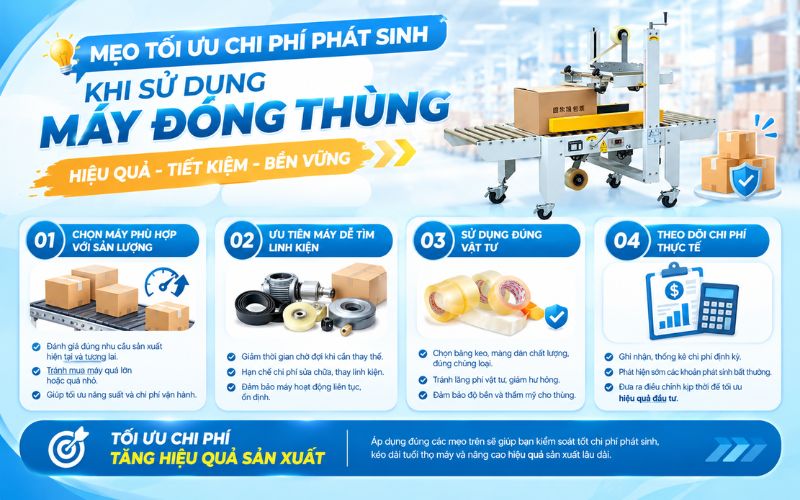 Mẹo tối ưu chi phí phát sinh khi sử dụng máy đóng thùng