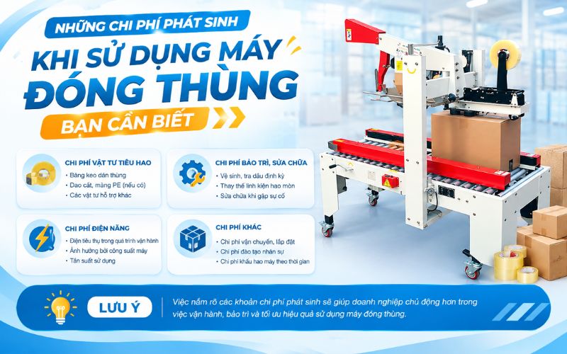Những chi phí phát sinh khi sử dụng máy đóng thùng bạn cần biết