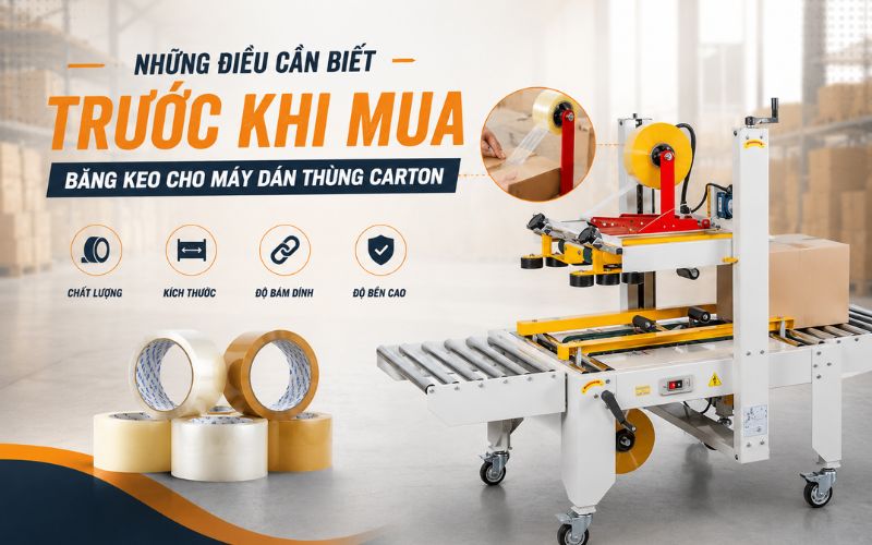 Những điều cần biết trước khi mua băng keo cho máy dán thùng carton