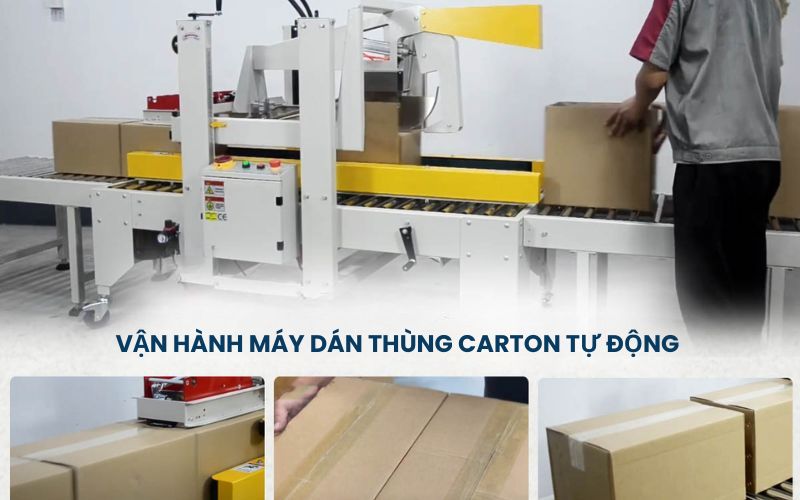 Vận hành máy dán thùng carton Tự động 