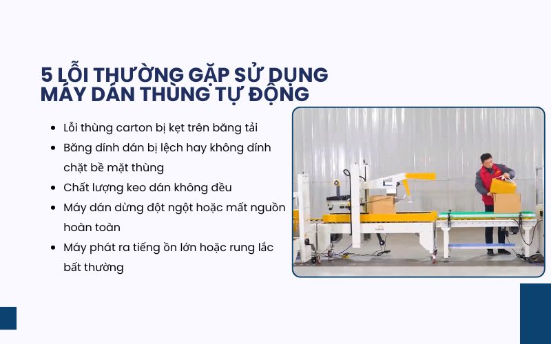 5 lỗi thường gặp sử dụng máy dán thùng tự động