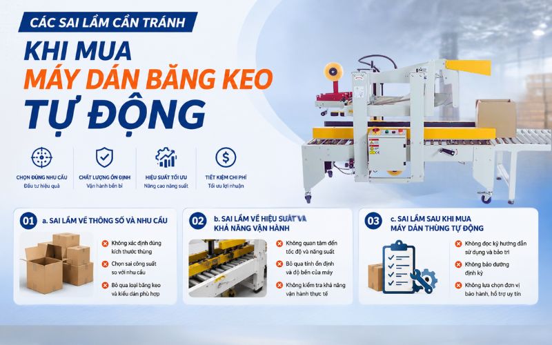 Các sai lầm cần tránh khi mua máy dán băng keo tự động