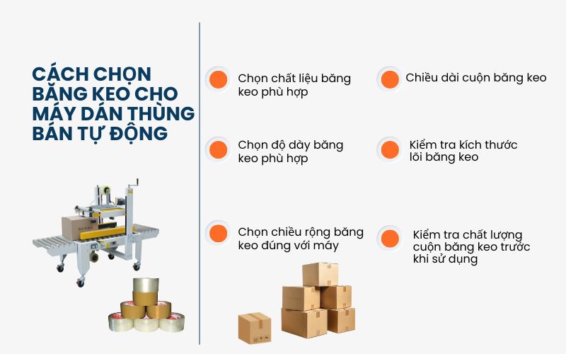 Cách chọn băng keo cho máy dán thùng bán tự động?