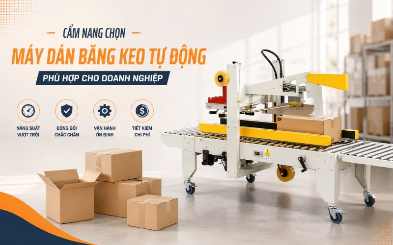 Cẩm nang chọn máy dán băng keo tự động phù hợp cho doanh nghiệp