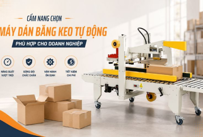 Cẩm nang chọn máy dán băng keo tự động phù hợp cho doanh nghiệp