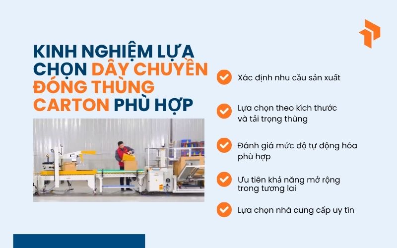 Kinh nghiệm lựa chọn dây chuyền đóng thùng carton phù hợp