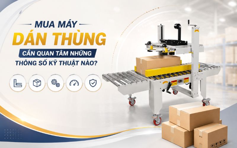 Mua máy dán thùng cần quan tâm những thông số kỹ thuật nào?