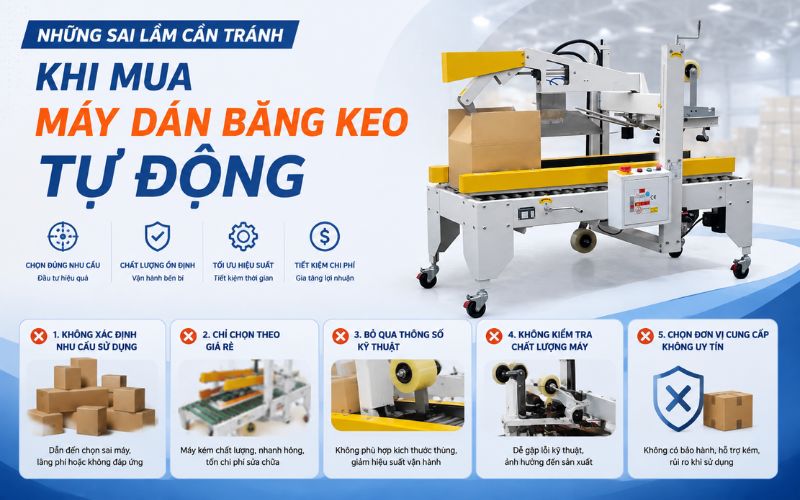 Những sai lầm cần tránh khi mua máy dán băng keo tự động