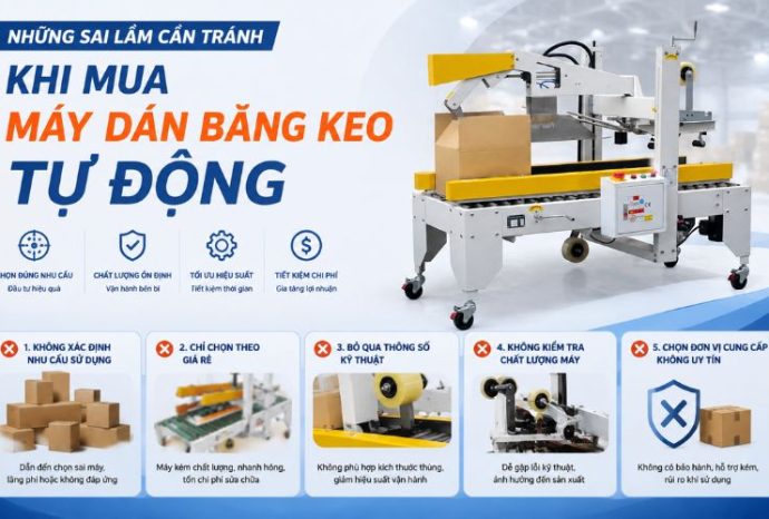 Những sai lầm cần tránh khi mua máy dán băng keo tự động
