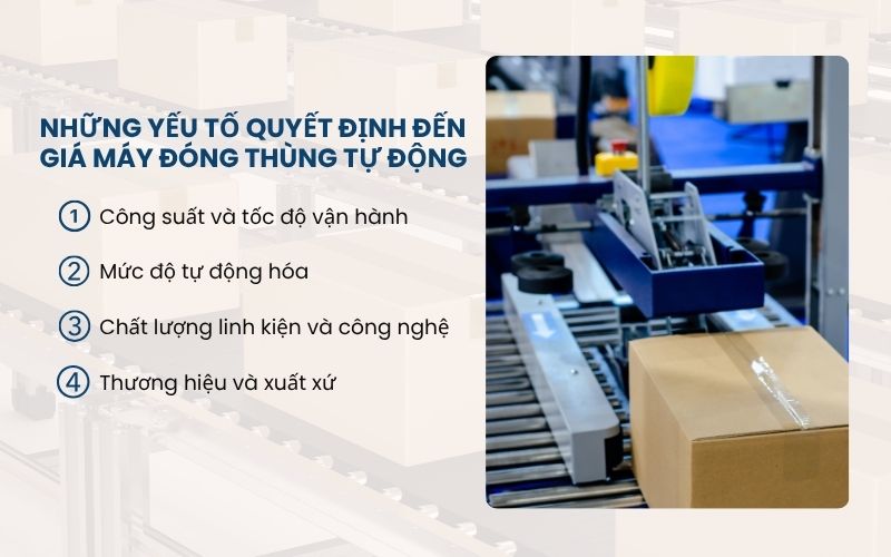 Những yếu tố quyết định đến giá máy đóng thùng tự động 