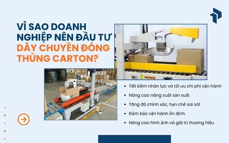 Vì sao doanh nghiệp nên đầu tư dây chuyền đóng thùng carton?