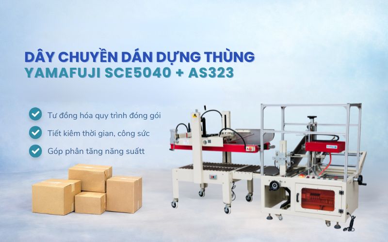 Dây chuyền dán dựng thùng Yamafuji SCE5040 + AS323
