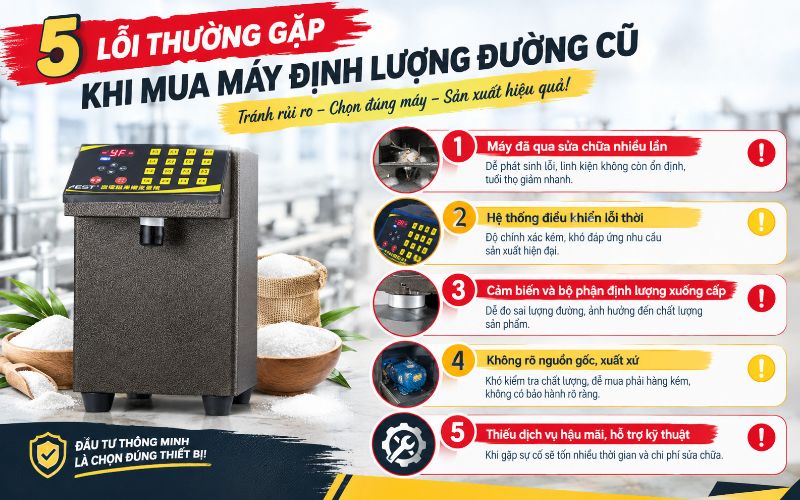 5 lỗi thường gặp khi mua máy định lượng đường cũ