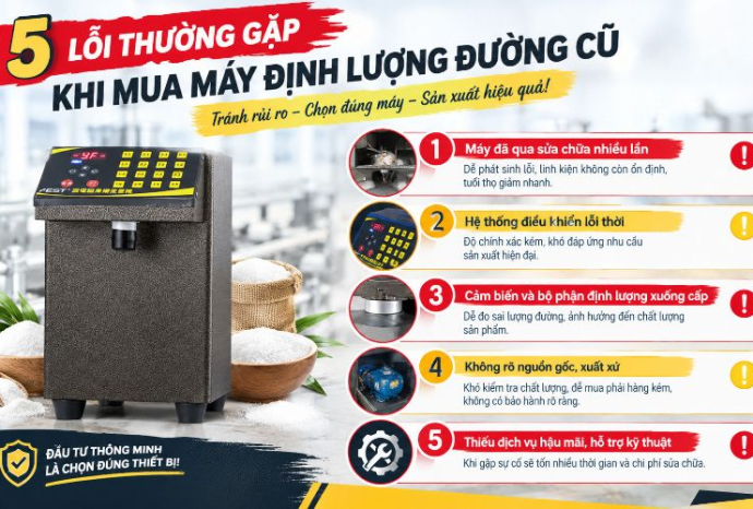 5 lỗi thường gặp khi mua máy định lượng đường cũ