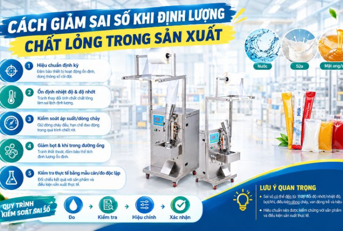 Cách giảm sai số khi định lượng chất lỏng trong sản xuất