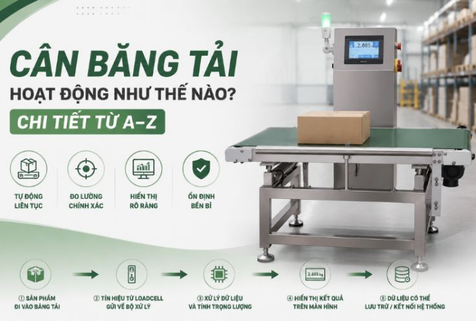 Cân băng tải hoạt động như thế nào? Chi tiết từ A–Z