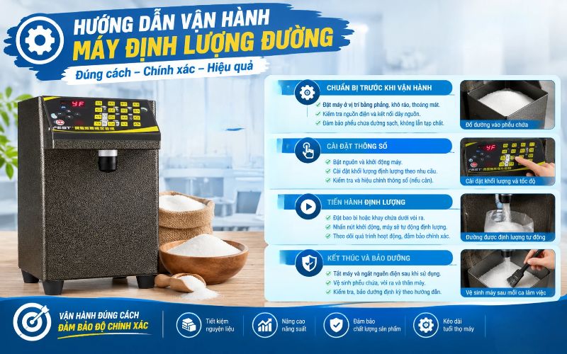 Hướng dẫn vận hành máy định lượng đường đúng cách