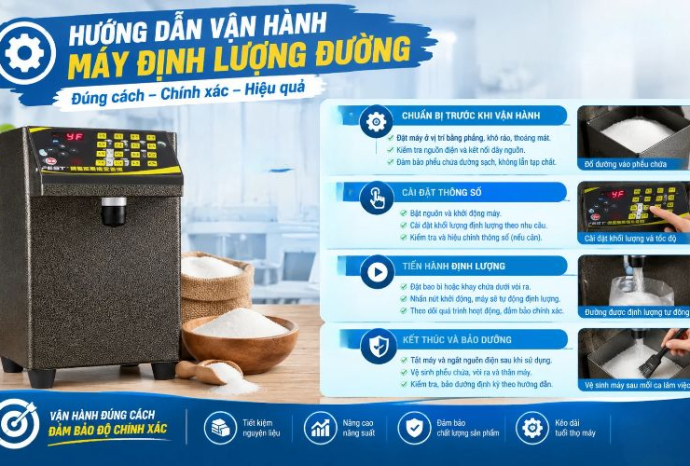 Hướng dẫn vận hành máy định lượng đường đúng cách