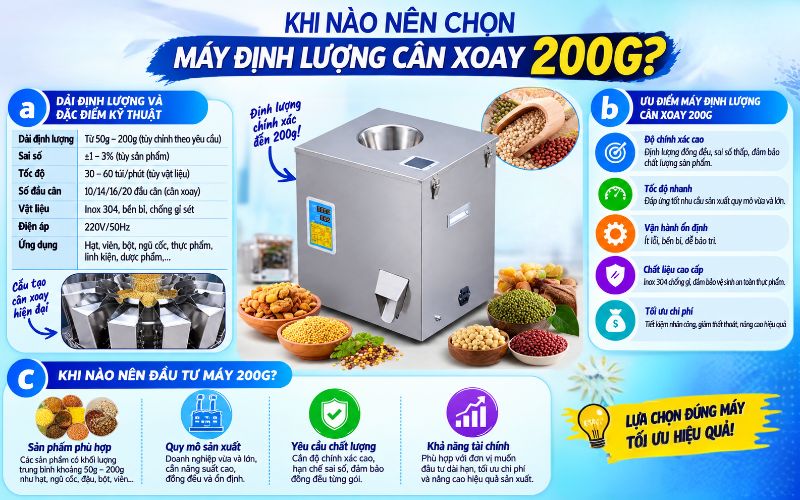 Khi nào nên chọn máy định lượng cân xoay 200g?