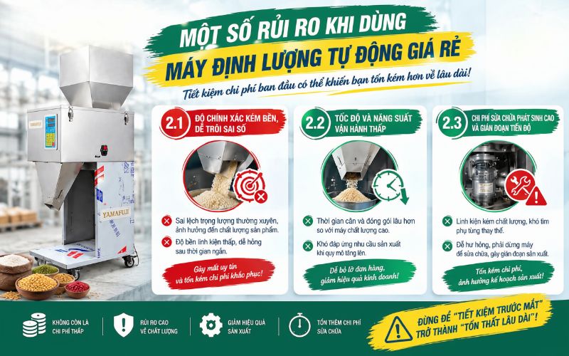 Một số rủi ro khi dùng máy định lượng tự động giá rẻ