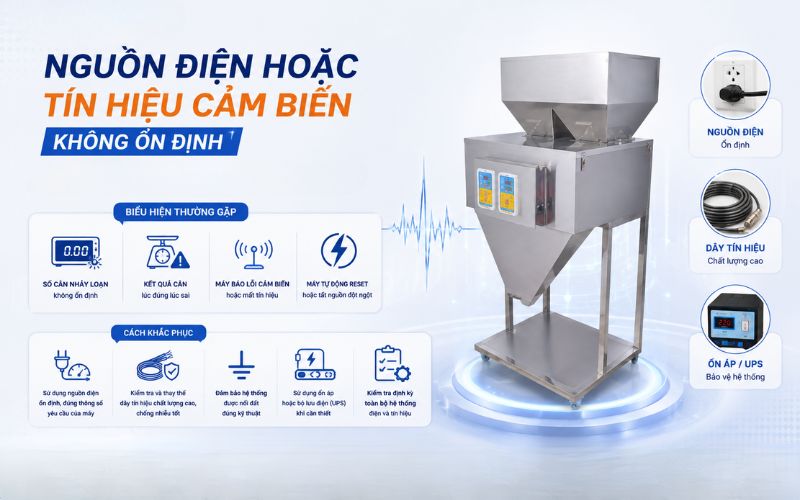 Nguồn điện hoặc tín hiệu cảm biến không ổn định