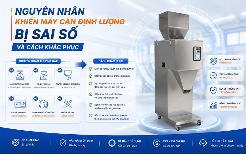 Nguyên nhân khiến máy cân định lượng bị sai số và cách khắc phục