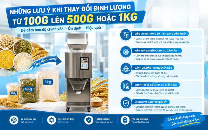 Những lưu ý khi thay đổi định lượng từ 100g lên 500g hoặc 1kg