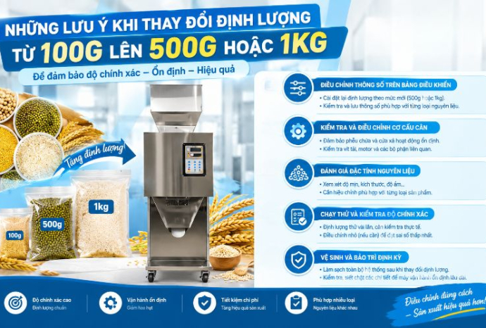 Những lưu ý khi thay đổi định lượng từ 100g lên 500g hoặc 1kg
