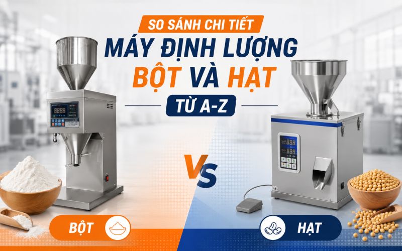 So sánh chi tiết máy định lượng bột và hạt từ A-Z