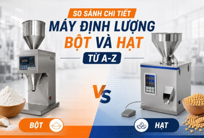 So sánh chi tiết máy định lượng bột và hạt từ A-Z