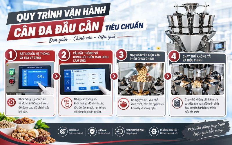 Quy trình vận hành cân đa đầu cân tiêu chuẩn