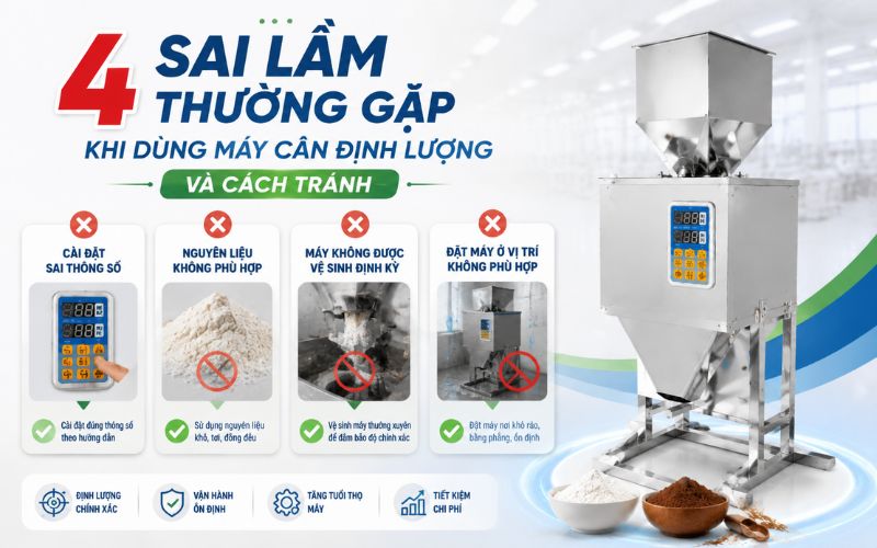 4 sai lầm thường gặp khi dùng máy cân định lượng và cách tránh