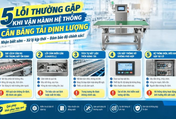 5 Lỗi thường gặp khi vận hành hệ thống cân băng tải định lượng
