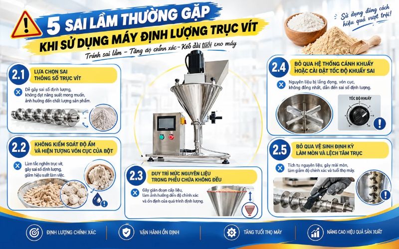 5 sai lầm thường gặp khi sử dụng máy định lượng trục vít
