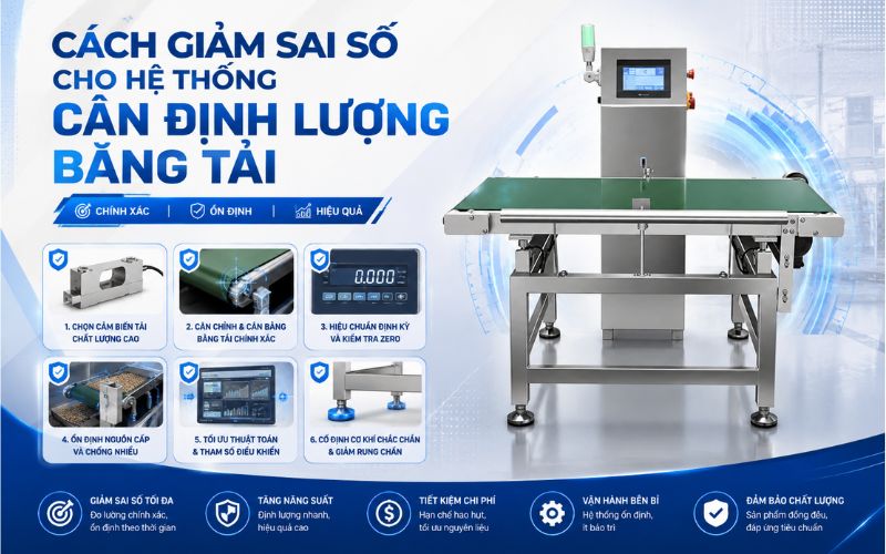 Cách giảm sai số cho hệ thống cân định lượng băng tải
