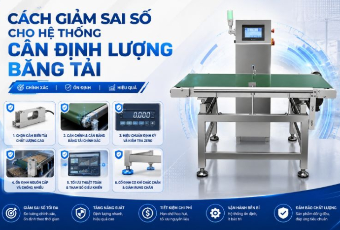 Cách giảm sai số cho hệ thống cân định lượng băng tải