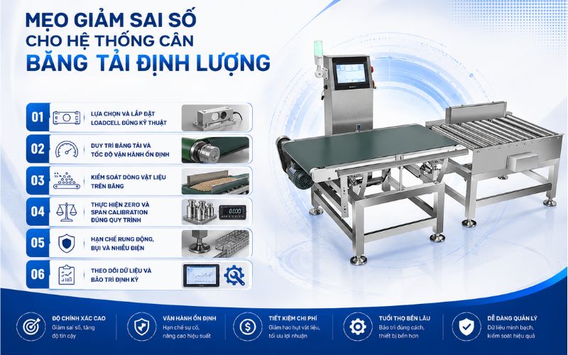 Mẹo giảm sai số cho hệ thống cân băng tải định lượng