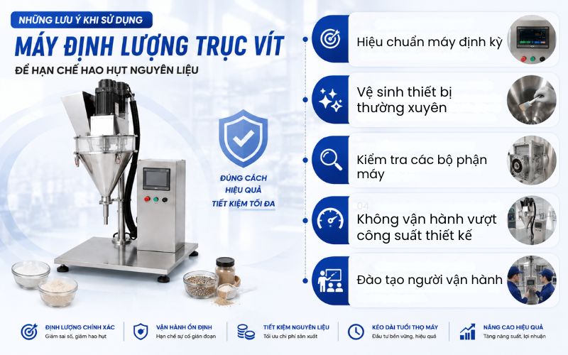 Những lưu ý khi sử dụng máy định lượng trục vít để hạn chế hao hụt