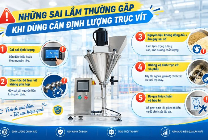 Những sai lầm thường gặp khi dùng cân định lượng trục vít