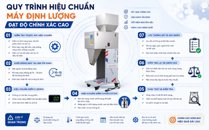 Quy trình hiệu chuẩn cân định lượng đạt độ chính xác cao