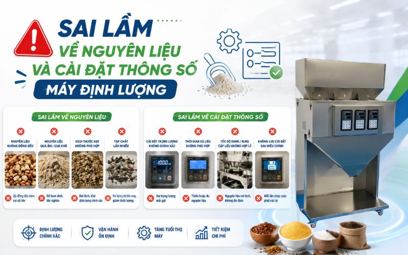 Sai lầm về nguyên liệu và cài đặt thông số máy định lượng