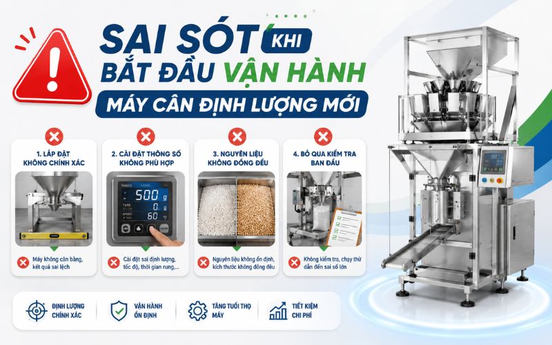 Sai sót khi bắt đầu vận hành máy cân định lượng mới